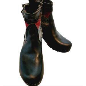 VIBRAM BLACK AZTEC BOOTS SIZE 38 7.5